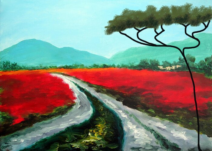 Italy Greeting Card featuring the painting Tuscan Bliss by Larry Cirigliano