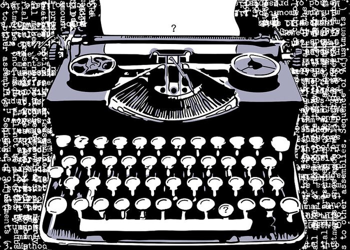 Typewriter Greeting Card featuring the digital art Typography by Laura Brightwood