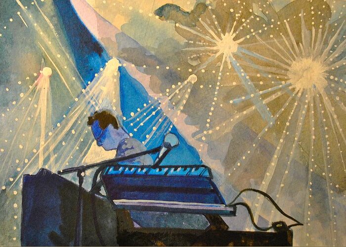 Umphrey's Mcgee Greeting Card featuring the painting Umphre's Mcgee at the Pony by Patricia Arroyo