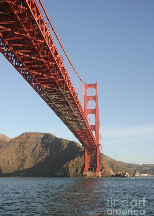 Golden Gate Bridge Greeting Card featuring the photograph Under The Gate by Mitch Shindelbower