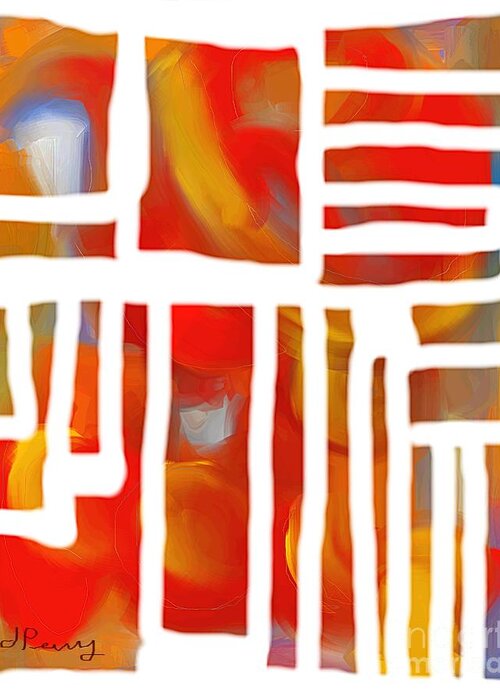 Abstract Art Prints Greeting Card featuring the digital art Unglued by D Perry