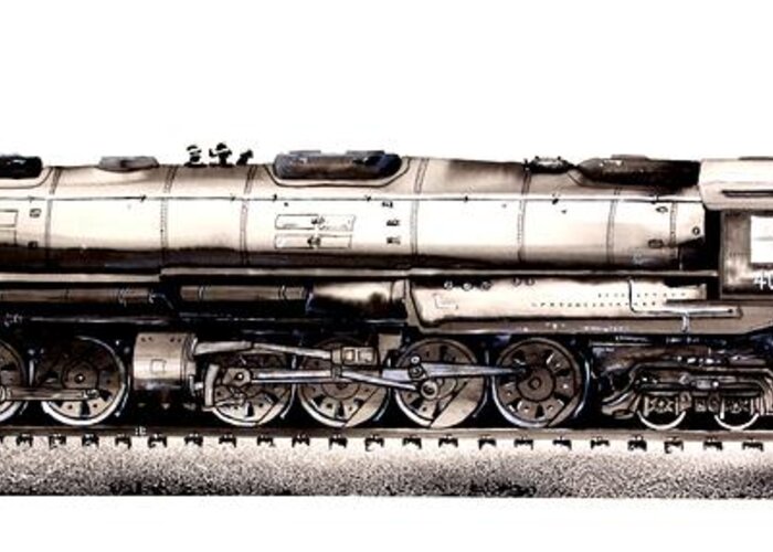 Railroad Greeting Card featuring the painting Union Pacific 4-8-8-4 Steam Engine BIG BOY 4005 by J Vincent Scarpace
