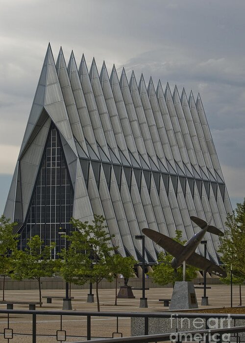 Usafa Greeting Card featuring the photograph US Air Force Academy Chapel 3 by Tim Mulina