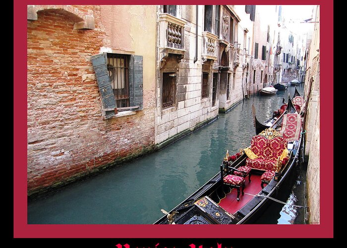 Venice Greeting Card featuring the photograph Venitian Gondola  Venice Canal Italy by John Shiron