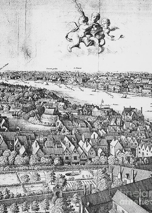 1647 Greeting Card featuring the photograph View Of London, 1647 by Granger