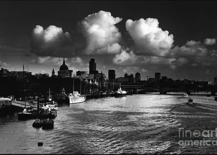 Thames Photographs Greeting Card featuring the photograph View of the City of London by Aldo Cervato