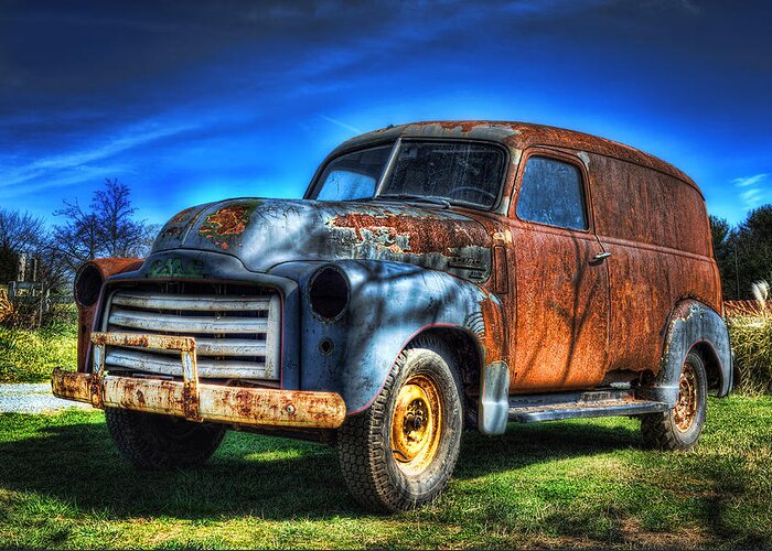 Aged Greeting Card featuring the photograph Vintage GMC by Steve Hurt