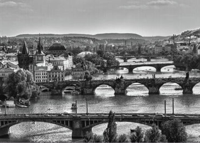 Prague Greeting Card featuring the photograph Vltava River Prague by Jason Wolters