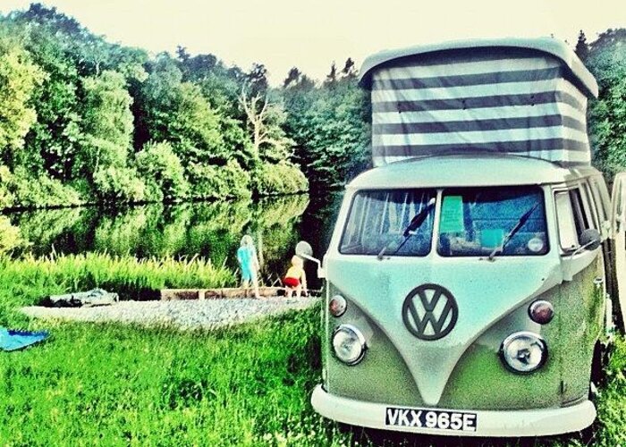 Vw Camper Greeting Card featuring the photograph #VW that's Camping by Doc Ward