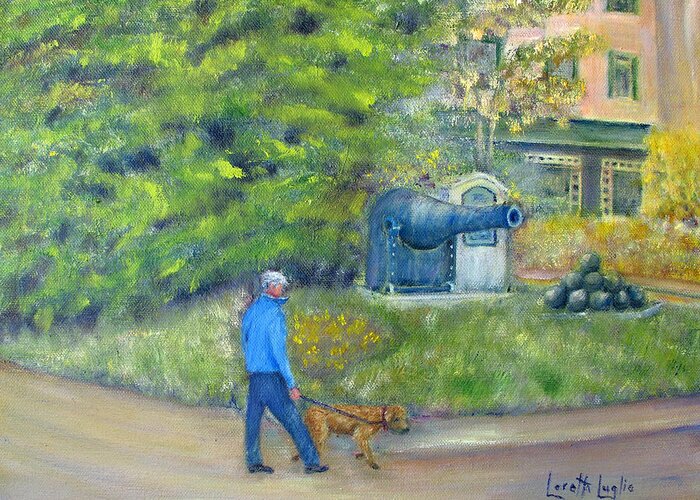 City Greeting Card featuring the painting Walking New Hope by Loretta Luglio