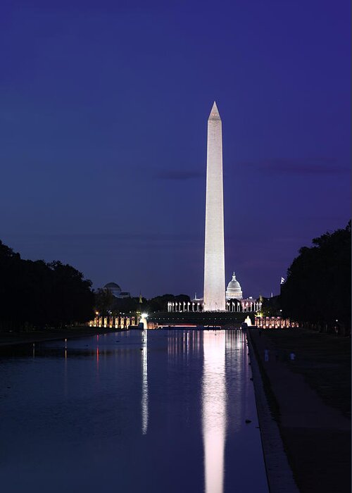 Metro Greeting Card featuring the photograph Washington Monument at Sunset by Metro DC Photography