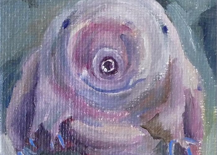 Water Bear Greeting Card featuring the painting Water Bear by Jessmyne Stephenson