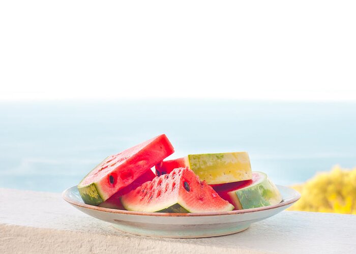 Appetiser Greeting Card featuring the photograph Water melon by Tom Gowanlock