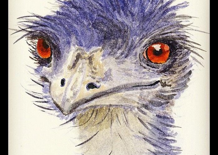 Sketch Greeting Card featuring the photograph Watercolour Sketch Of Emu by Ruca Cao