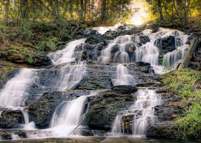 Vogel State Park Greeting Card featuring the photograph Waterfall by Anna Rumiantseva