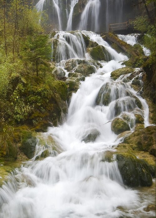 Waterfall Greeting Card featuring the photograph Waterfall by Ng Hock How