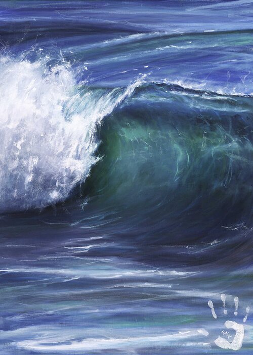 Wave Five Greeting Card featuring the painting Wave 5 by Lisa Reinhardt