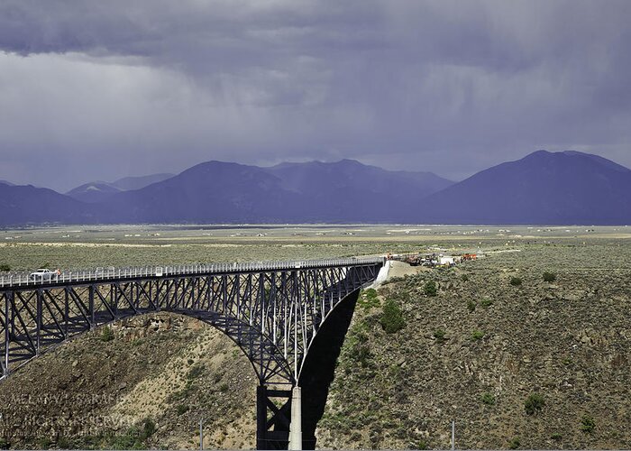 Architecture Greeting Card featuring the photograph Weather at the Rio Grande Gorge Bridge by Melany Sarafis