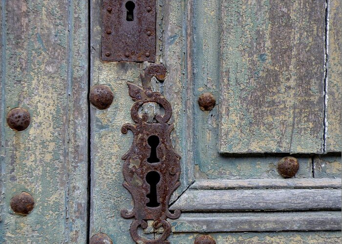 Door Greeting Card featuring the photograph Weathered by Lainie Wrightson