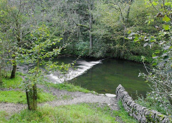 Dovedale Greeting Card featuring the photograph Weir Below Lover's Leap - Dovedale by Rod Johnson