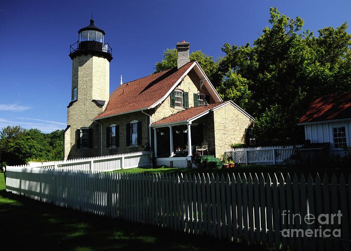 Lighthouse Greeting Card featuring the photograph White River Light by Ronald Grogan