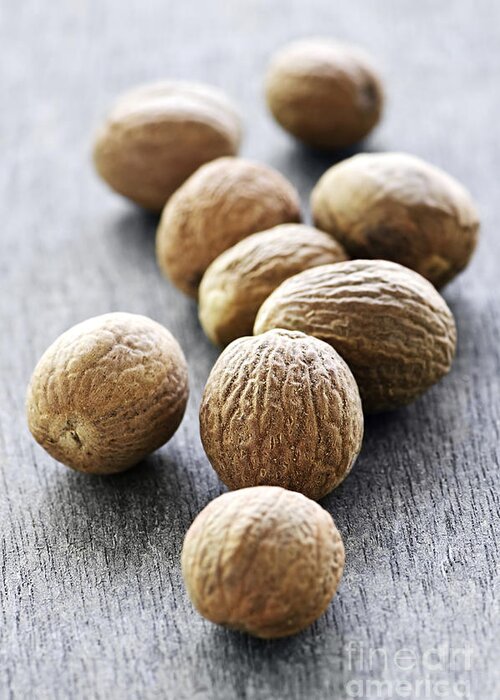 Nutmeg Greeting Card featuring the photograph Spices 7 - Nutmeg by Elena Elisseeva