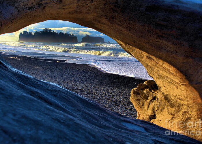 Rialto Beach Greeting Card featuring the photograph Window To The Sea by Adam Jewell