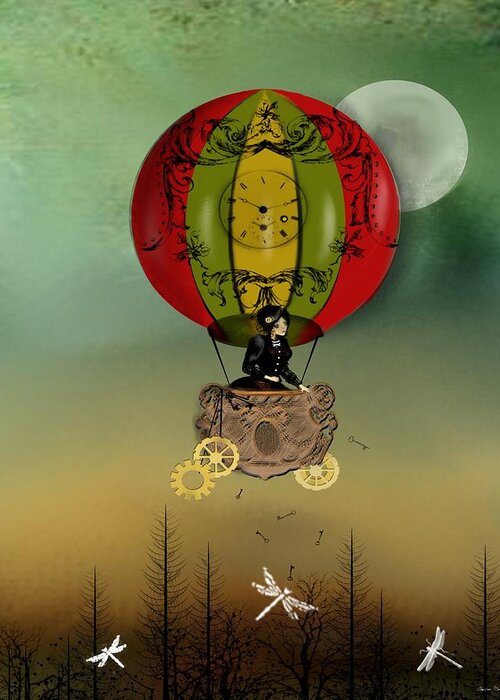 Steampunk Greeting Card featuring the digital art Winds of Change by Charlene Zatloukal