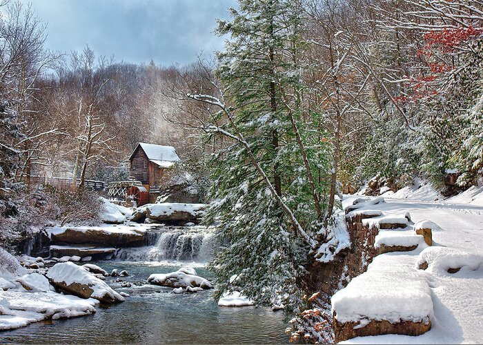 Babcock State Park Greeting Card featuring the photograph Winter at Babcock by Mary Almond