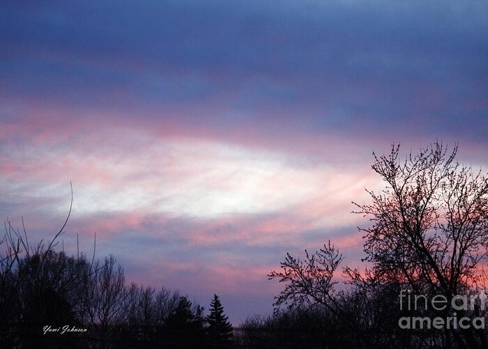 Sunset Greeting Card featuring the photograph Winter Sunset by Yumi Johnson