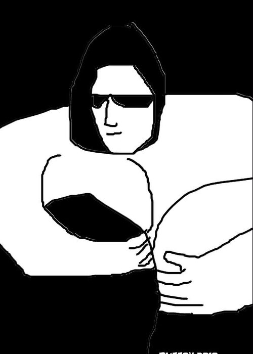 Digital Drawing Greeting Card featuring the photograph Woman In Black Sheets In Shades by Doug Duffey