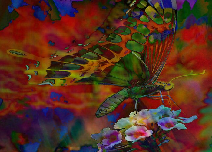Butterfly Greeting Card featuring the digital art Wonderful World by Kevin Caudill
