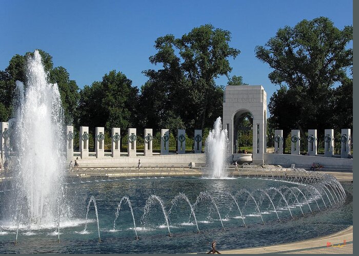 Scenic Greeting Card featuring the photograph World War II Memorial--Atlantic Pavilion DS039 by Gerry Gantt
