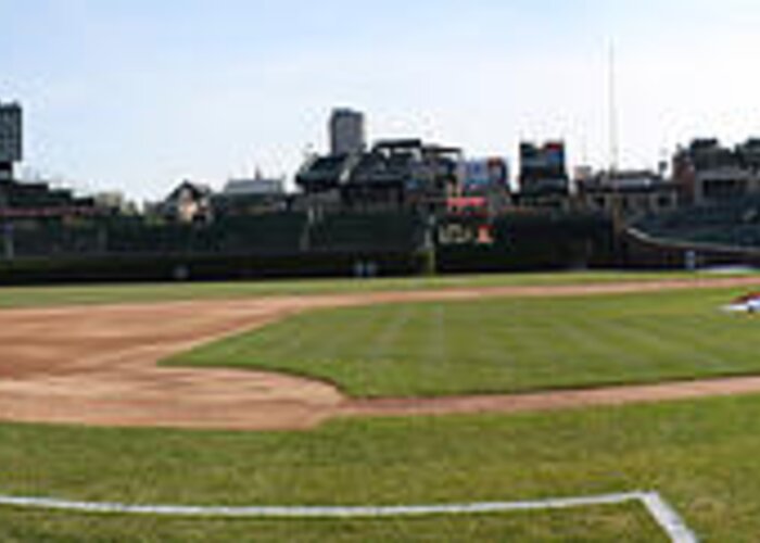 Wrigley Field Greeting Card featuring the photograph Wrigley Field Panorama by David Bearden