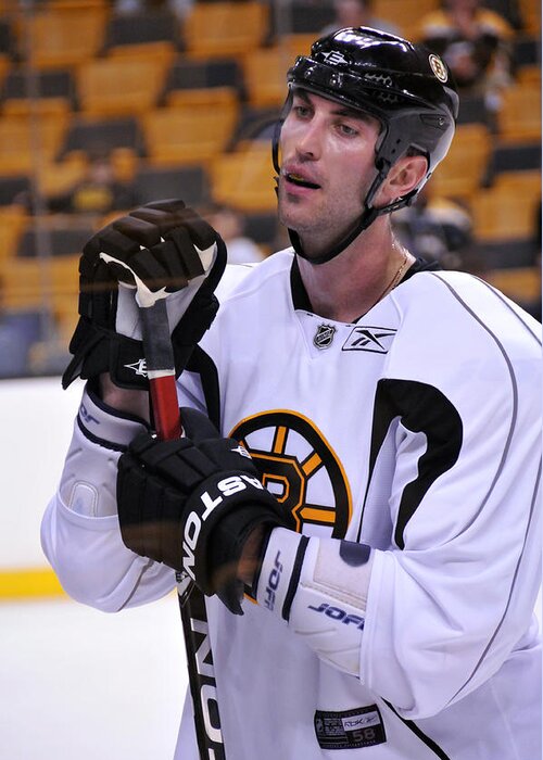 Sports Greeting Card featuring the photograph Zdeno Chara Takes a Break by Mike Martin