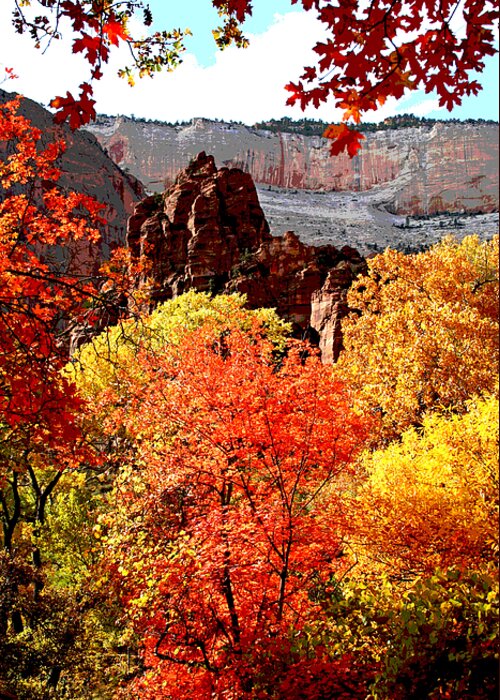 Autumn Greeting Card featuring the photograph Autumn in Zion by Patricia Haynes