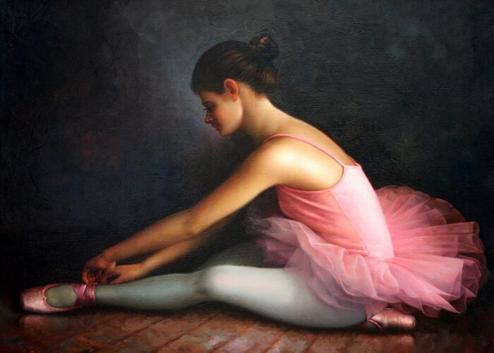 Ballerina Greeting Card featuring the painting Ballerina by Yoo Choong Yeul