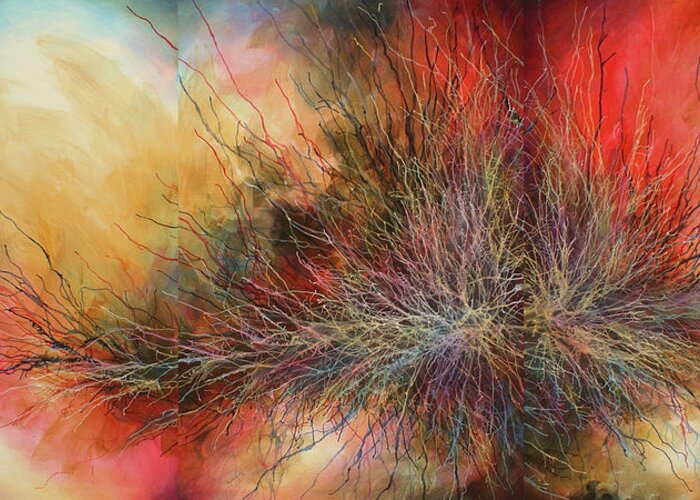 Abstract Greeting Card featuring the painting ' Destiny ' by Michael Lang