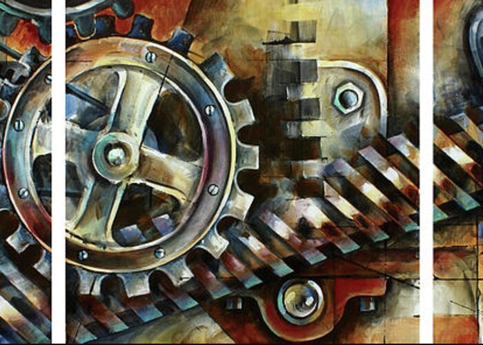 Mechanical Greeting Card featuring the painting ' Harmony' by Michael Lang