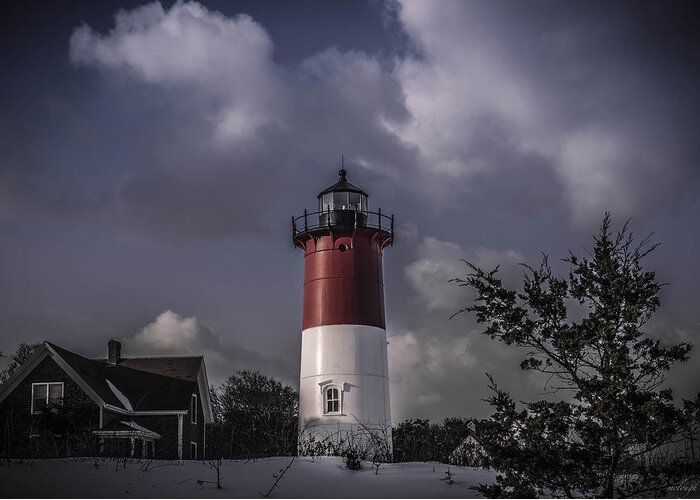 Nauset Light House Greeting Card featuring the photograph Nauset Light by Mary Clough