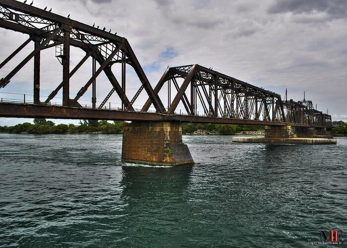 Buffalo Greeting Card featuring the photograph 001 The International Railway Bridge by Michael Frank Jr