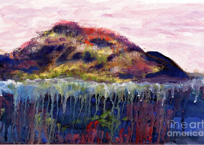 Landscape Greeting Card featuring the painting 01252 Big Island by AnneKarin Glass