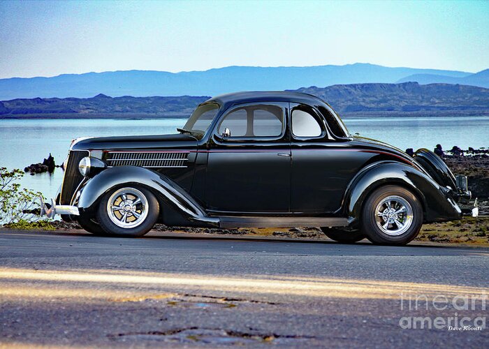 Auto Greeting Card featuring the photograph 1936 Ford Five-Window Coupe by Dave Koontz