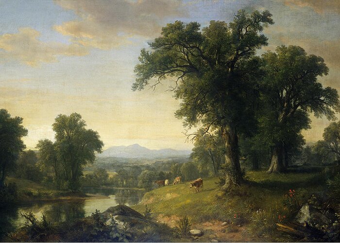 Art Greeting Card featuring the painting A Pastoral Scene #1 by Asher Brown Durand