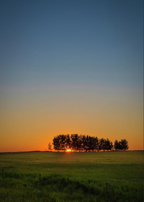 Sun Greeting Card featuring the photograph A Prairie Sunset #1 by Bill Cubitt