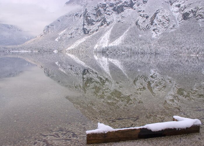 Winter Greeting Card featuring the photograph Alpine winter reflections #1 by Ian Middleton