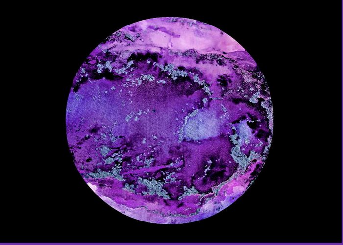 Moon Greeting Card featuring the painting Amethyst Moon #1 by Diane Maley