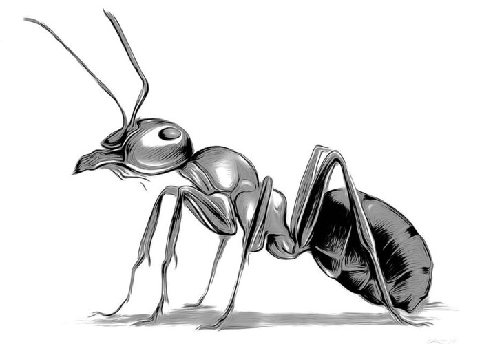 Ant Greeting Card featuring the digital art Ant #1 by Greg Joens