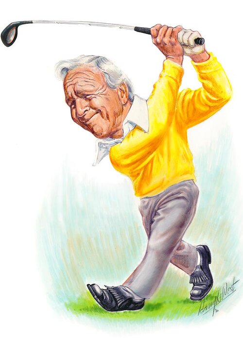Arnie Greeting Card featuring the drawing Arnie by Harry West