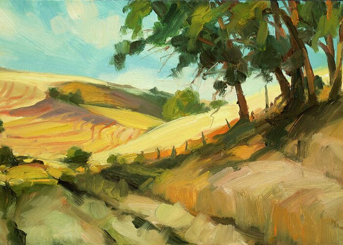 Landscape Greeting Card featuring the painting August by Steve Henderson